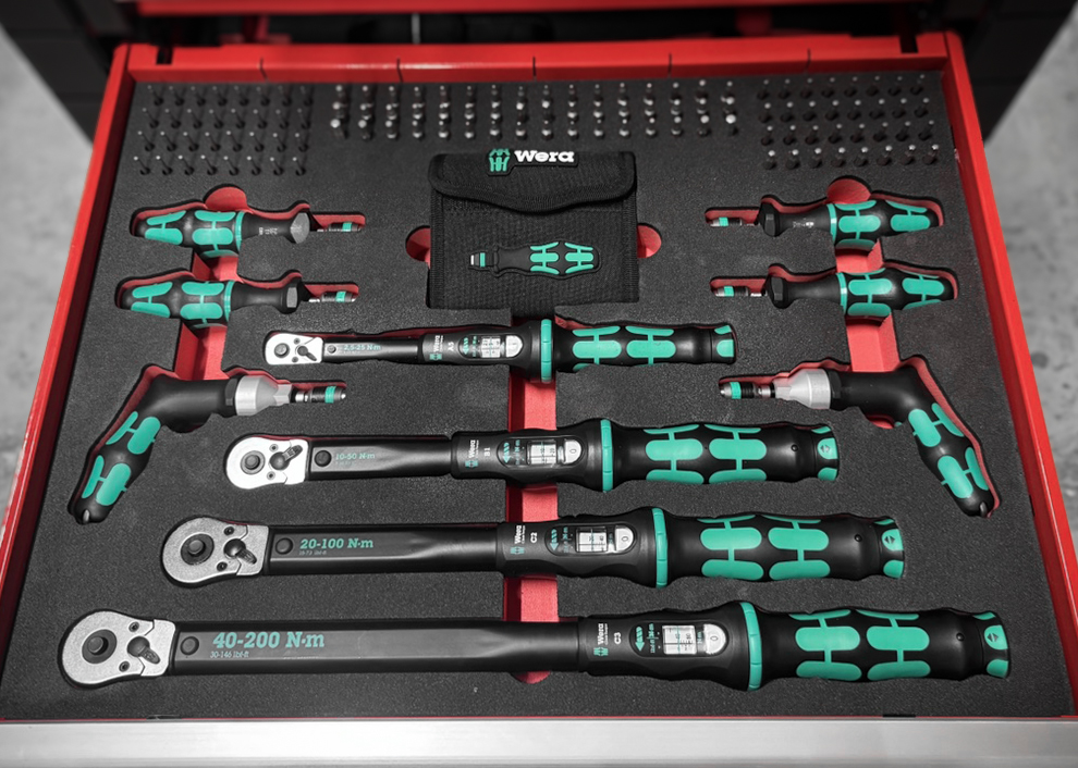 Wera tools in foam